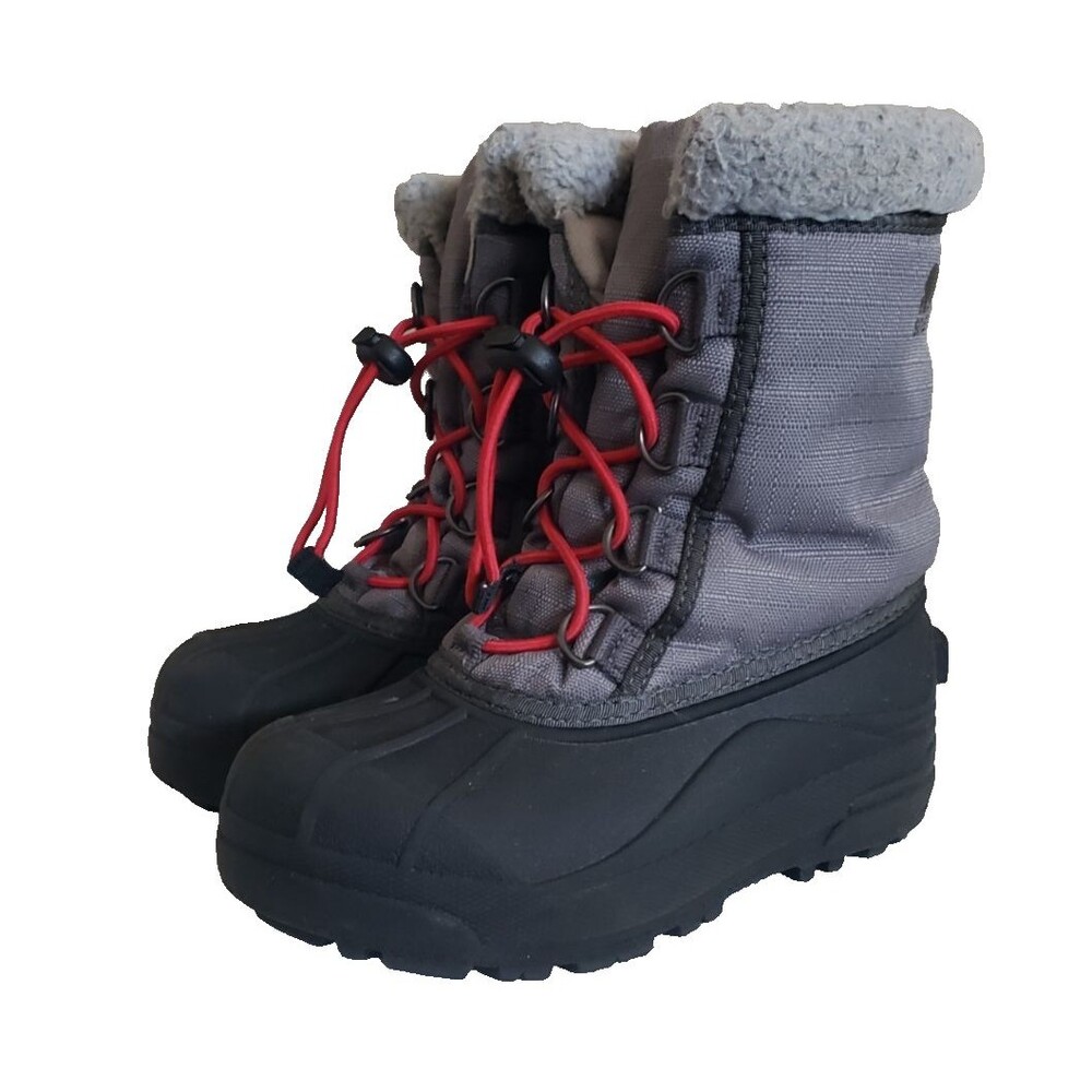 Sorel Kids Cumberland winter snow boots in a Gray Black & Red Toddler Size 13